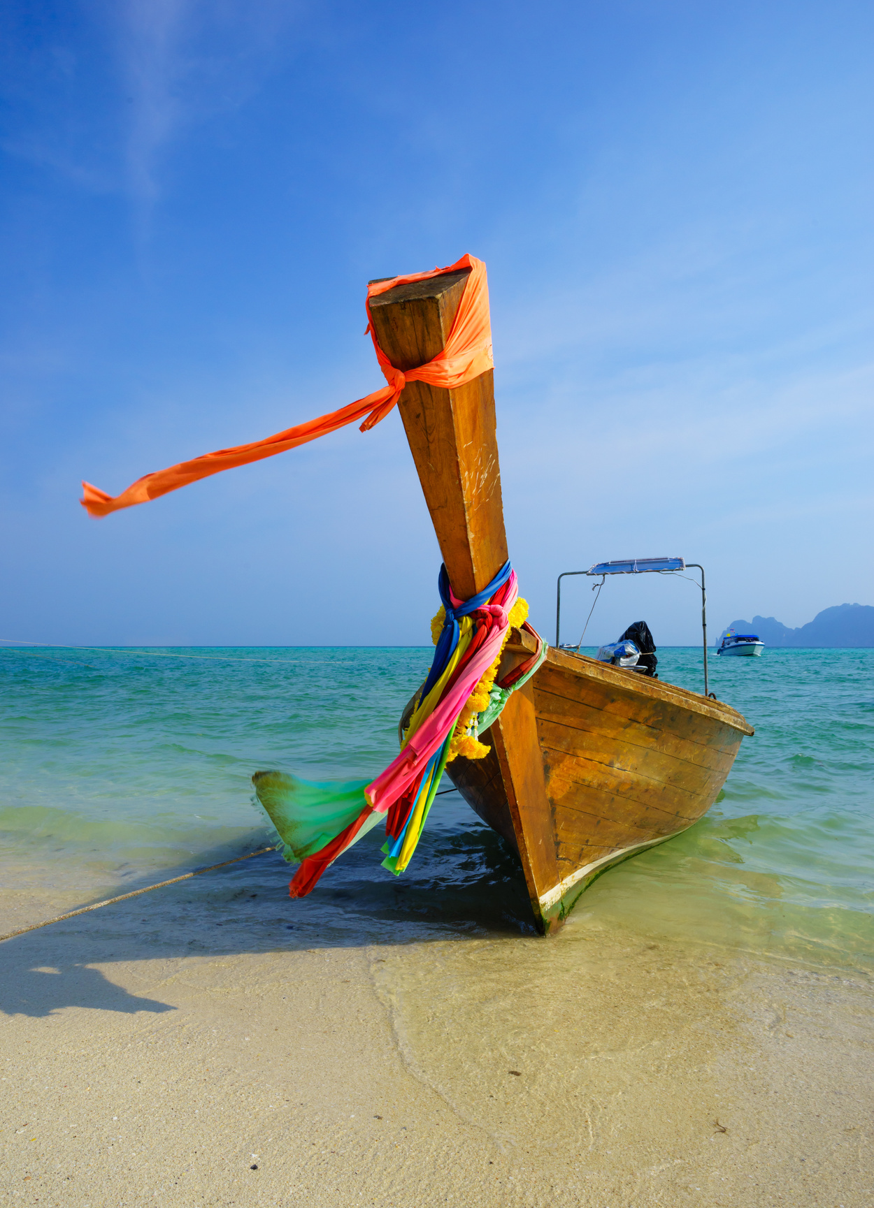 Traditional longtail boat on Koh PhiPhi Leh Island, Krabi, Thai