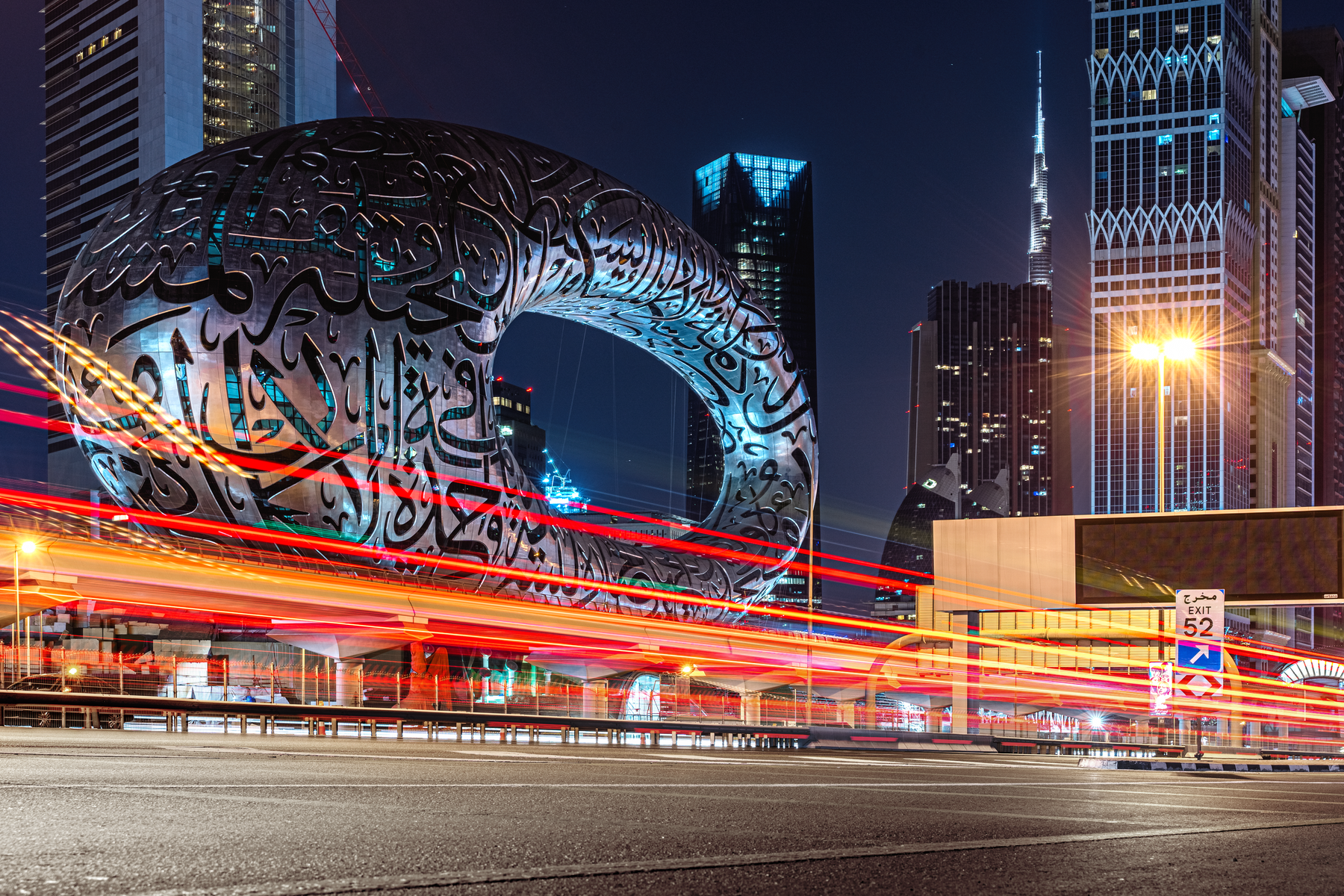 High Rise Buildings in Dubai at Night